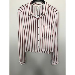 NWT Striped Blouse Dress Shirt ❤️🖤